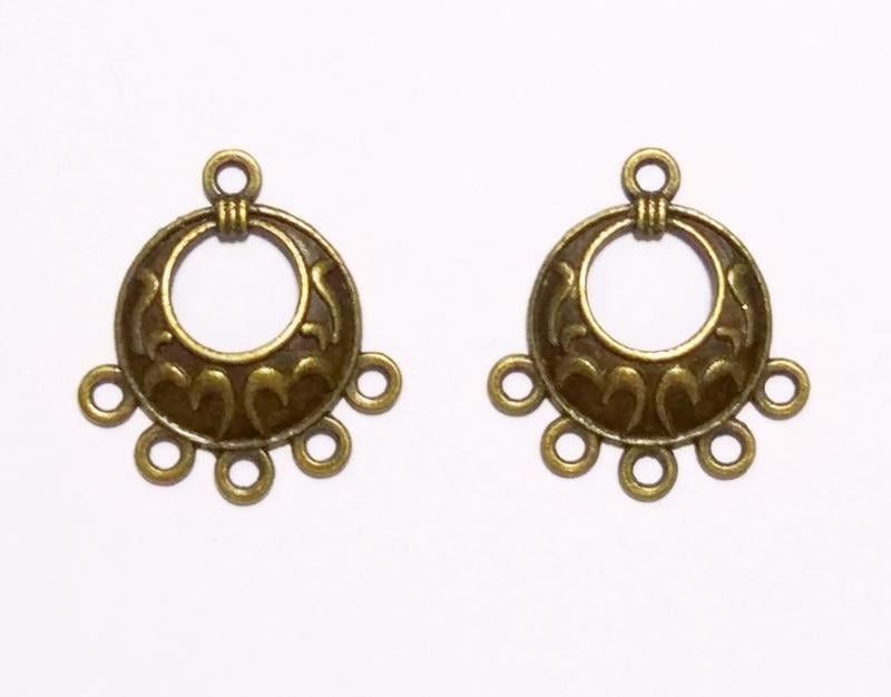 銀色 圓形5掛垂吊飾  串珠配件