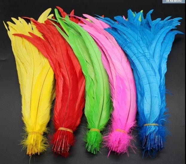 彩色羽毛 雞毛 公雞尾毛 25~30cm 每支20元 雞毛彩色羽毛 服裝輔料