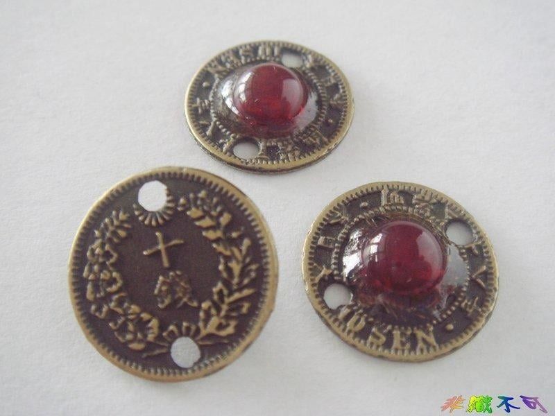 串珠配件 古銅色 日本10錢硬幣 15mm / 18mm 圓片吊飾 掛飾