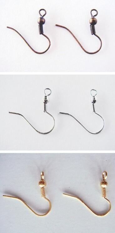 古銅色、金色、銀色 魚耳勾 帶珠耳勾 50個40元