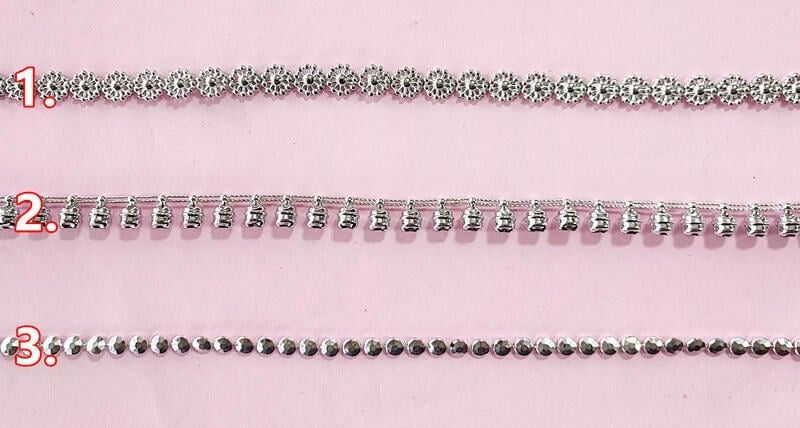 塑料線帶珠鍊 金色 / 銀色 裝飾條 舞台戲曲演出服 輔料DIY配飾