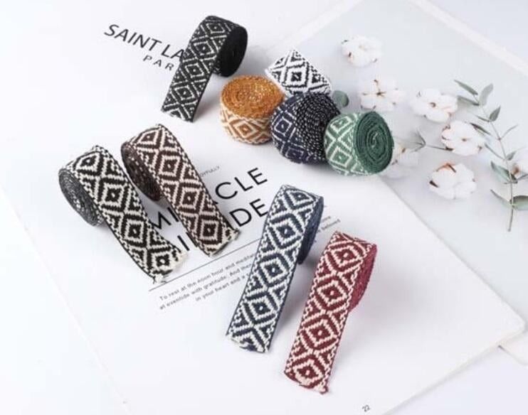 民族風 原住民圖騰 織帶 滌棉菱形提花織帶 2.5CM 民族服裝 原住名圖騰 織帶