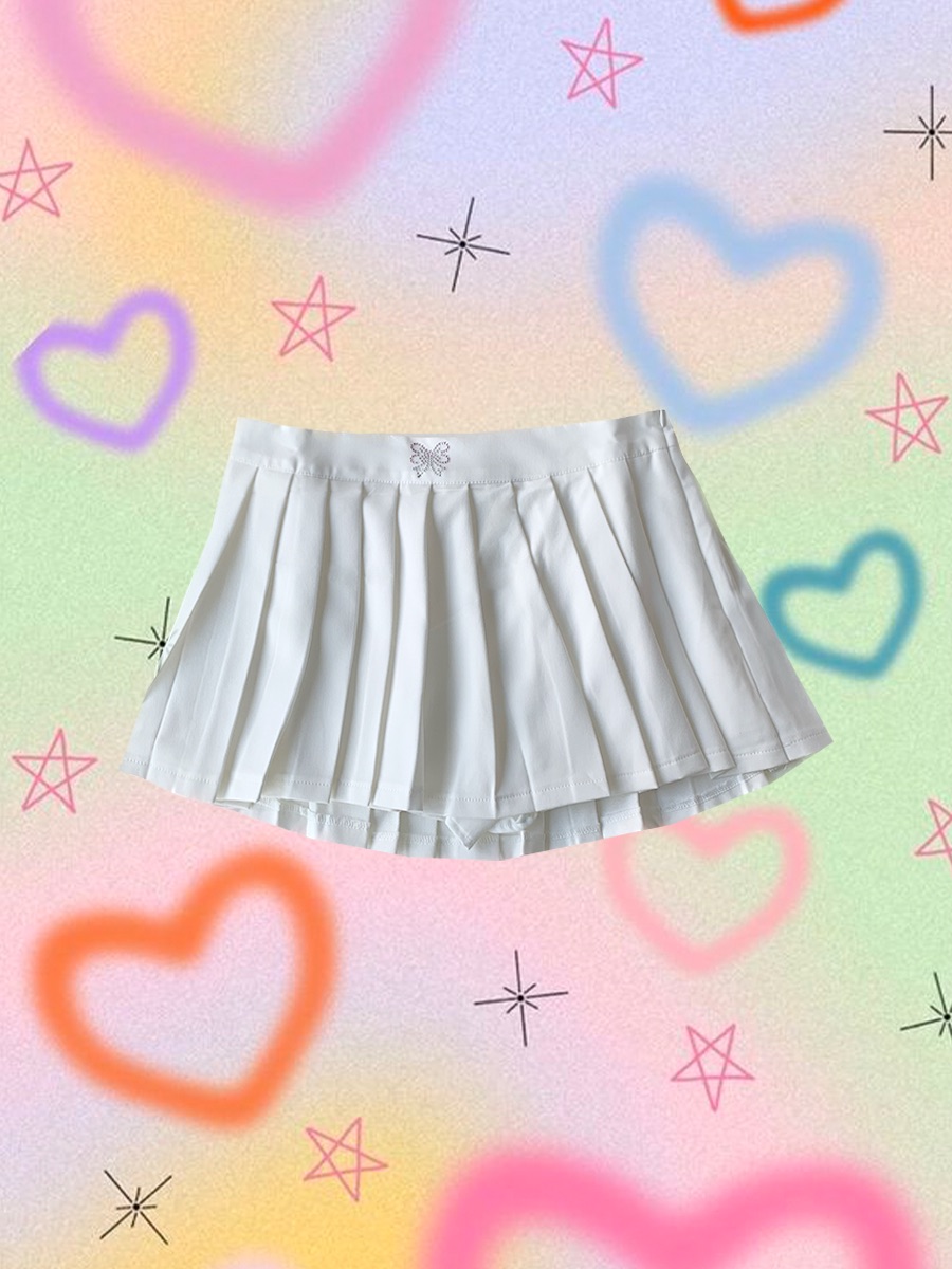 Porkynini ballet core 白色百褶裙 自帶安全褲