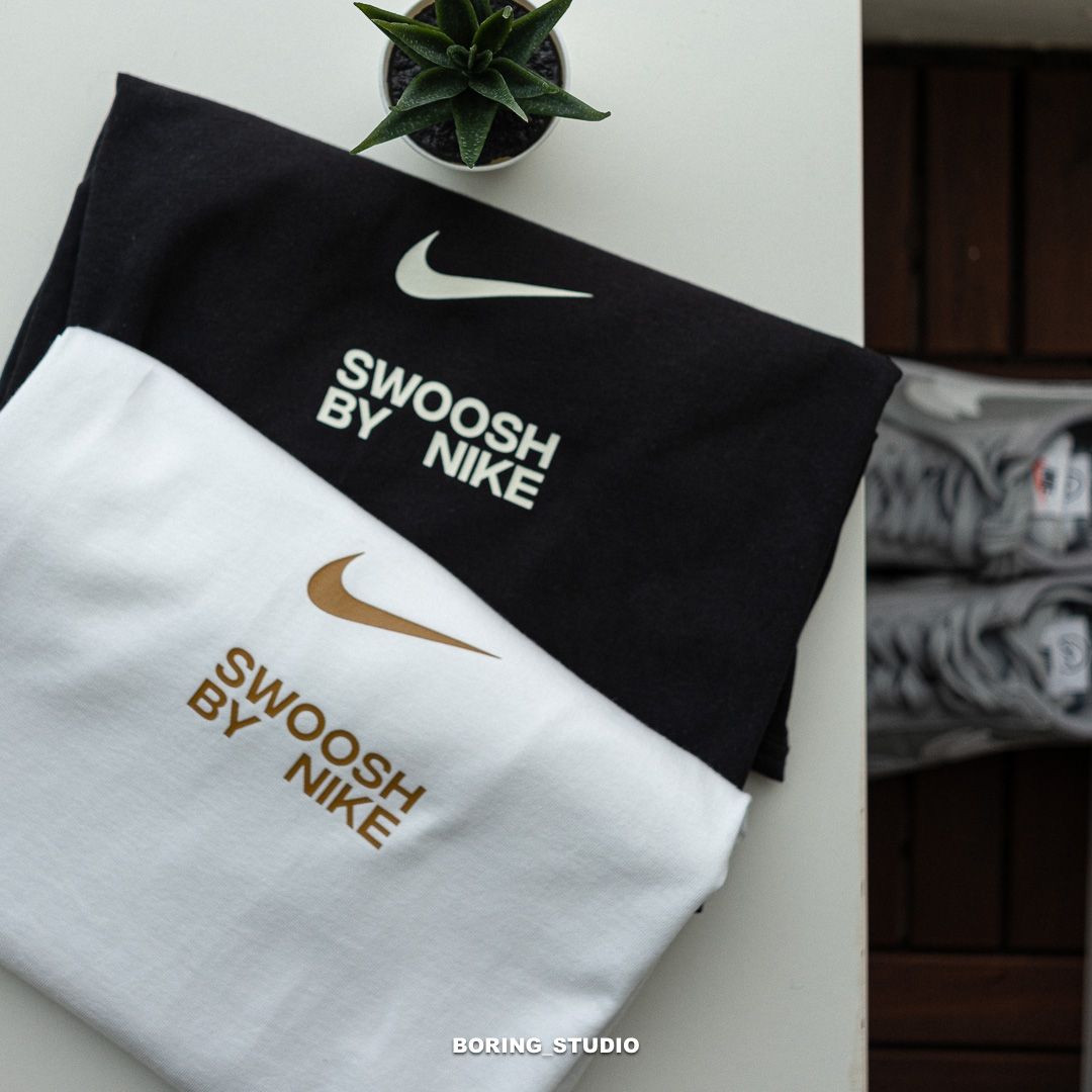 NIKE NSW SWOOSH 黑色 白色 小勾 小LOGO 短袖 短T