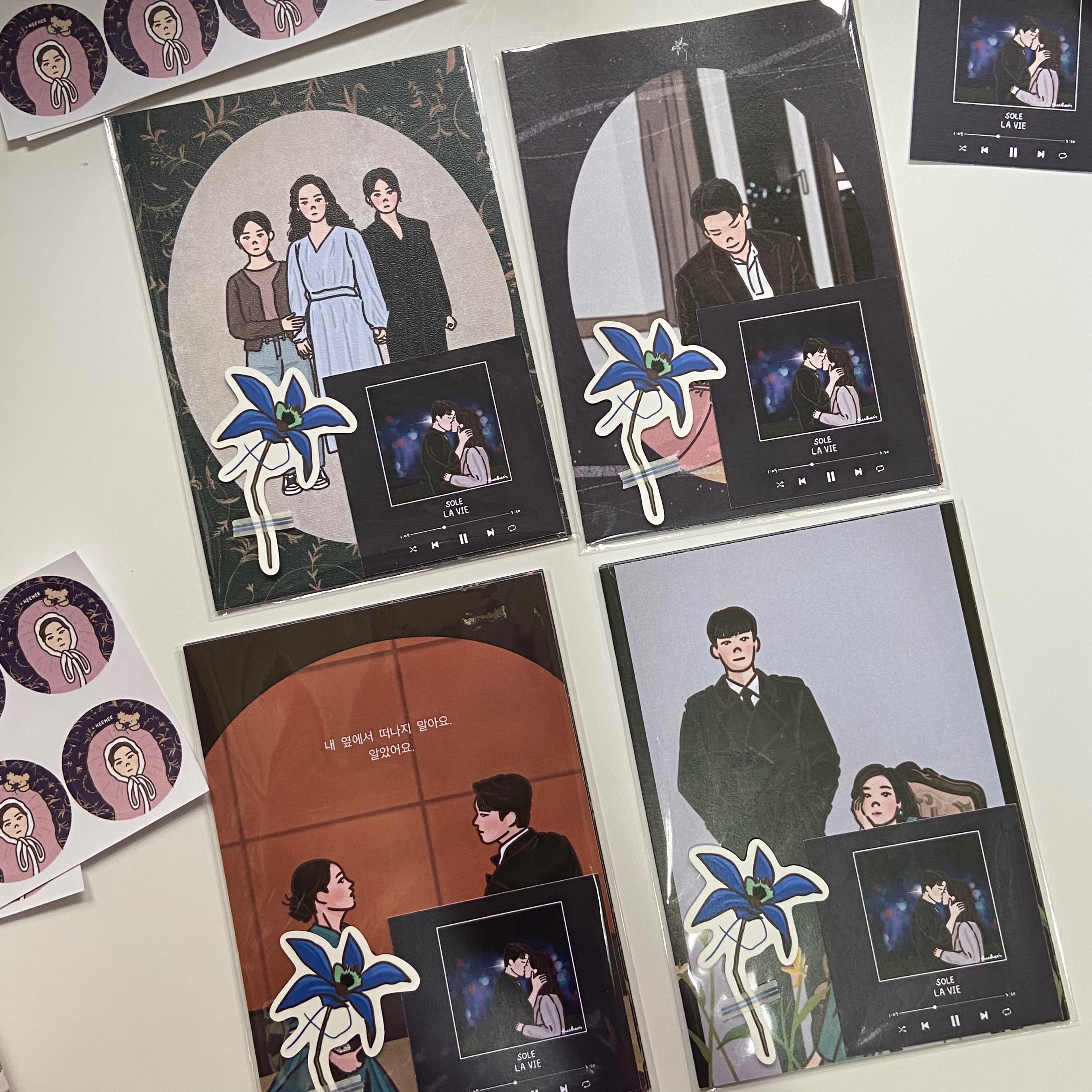 🥀小女子 明信片套組（4入/ OST小卡/貼紙）｜heehee’s
