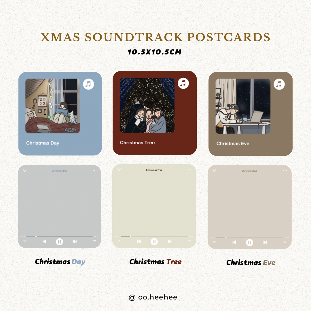 🎵 聖誕原聲帶明信片（3款）｜heehee’s