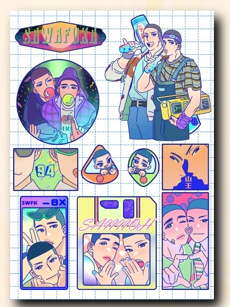 80S澤深銅板貼紙（A5）