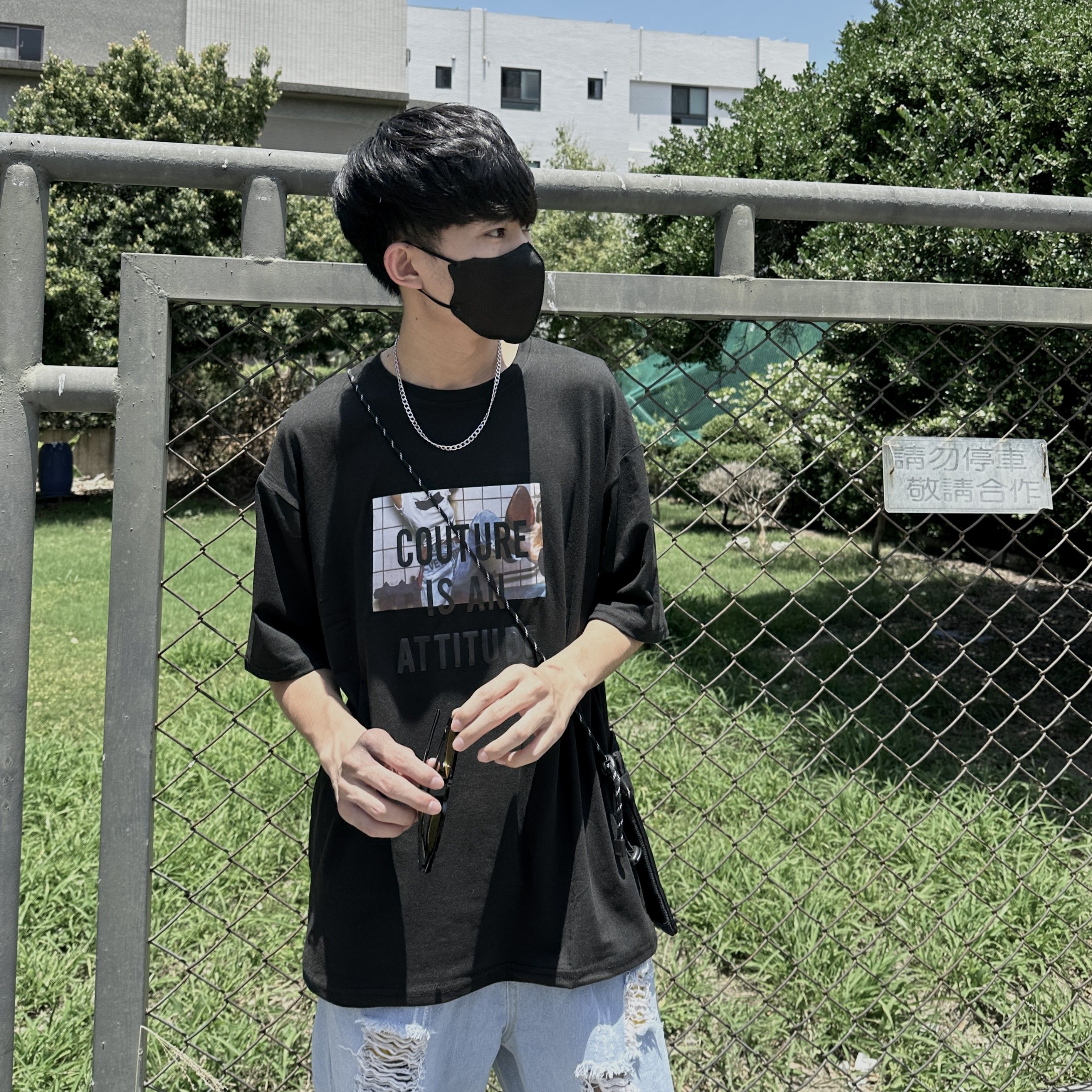 ✨黃帝超限量✨夏季潮牌ins寬鬆短袖男 潮流港風百搭T恤休閒bf印花五分袖上衣