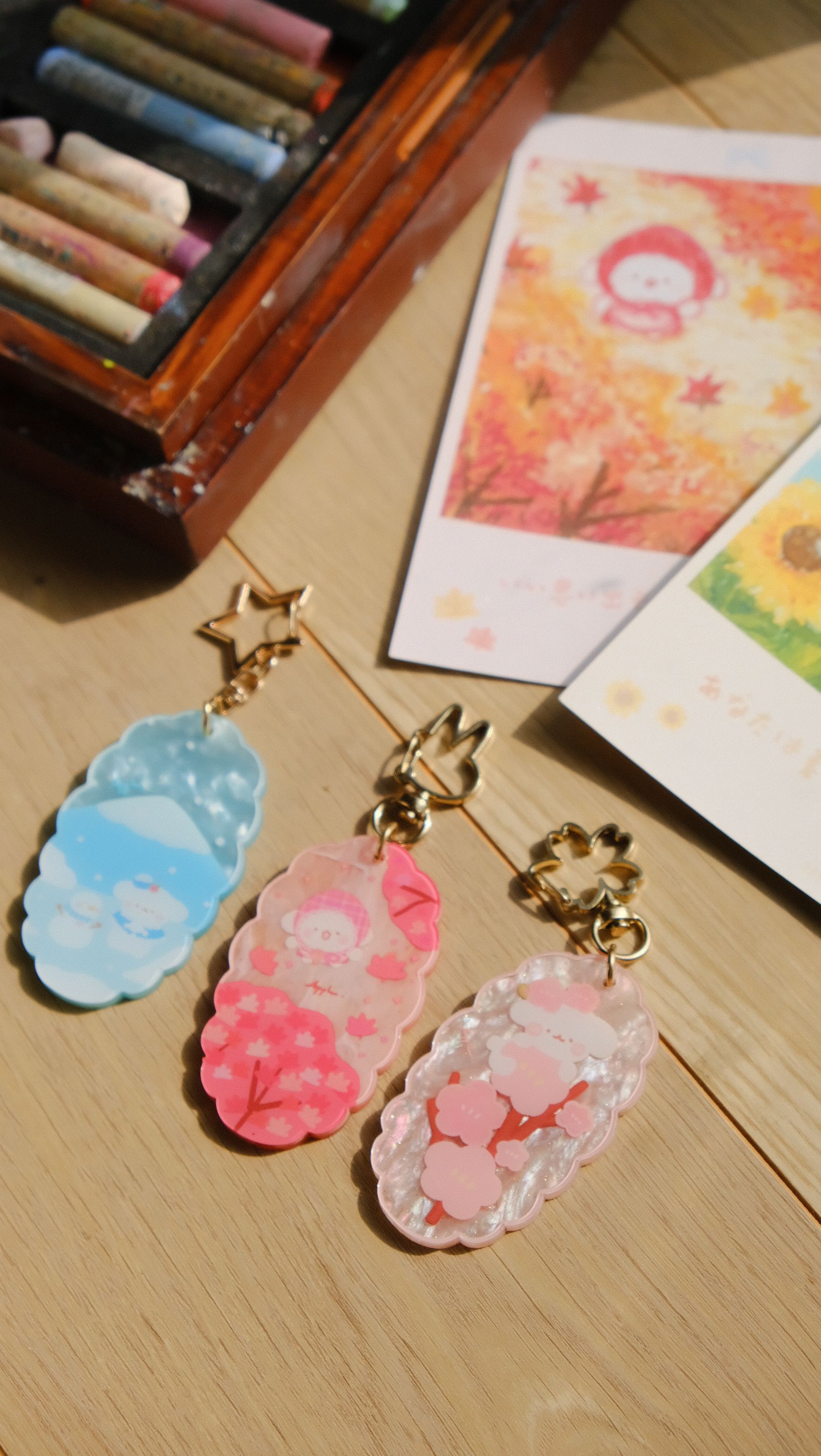 季節雲母板吊飾（櫻花｜紅葉｜粉雪）