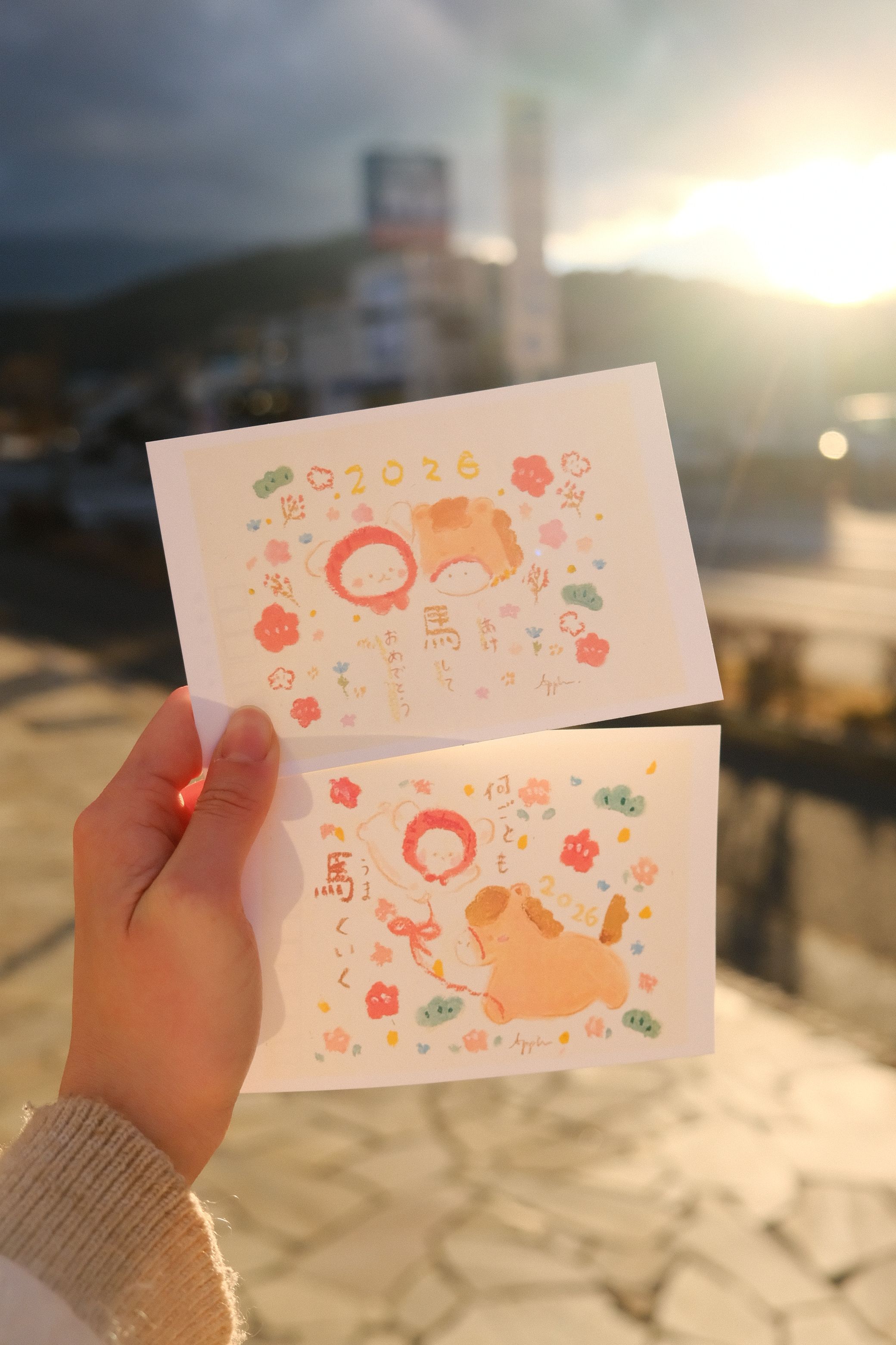 粉彩繪製可愛小馬明信片（兩入組｜單款）