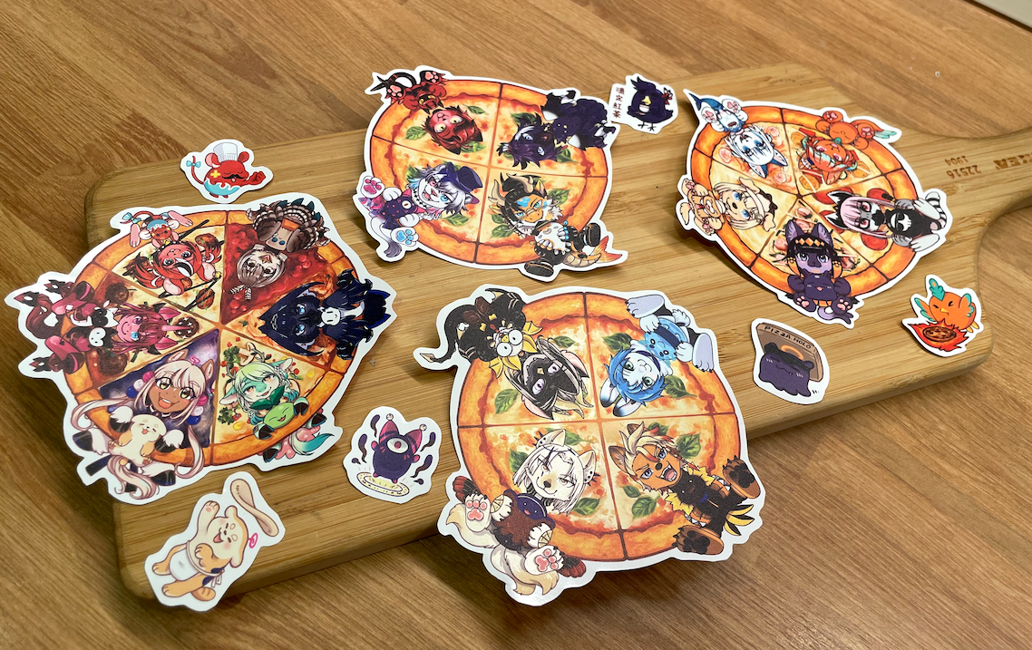 Holo En組 獸化 Pizza貼紙