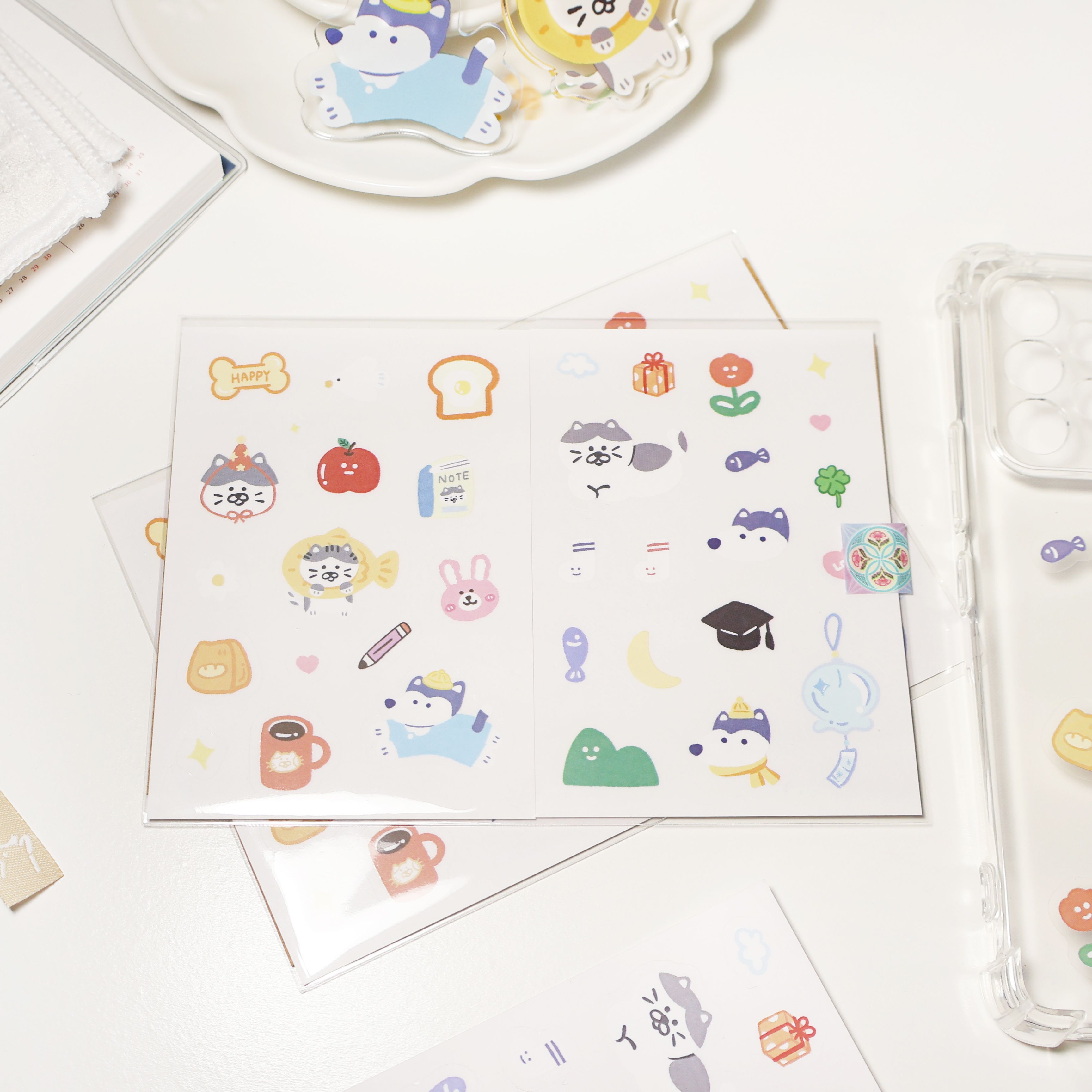 【可愛圖鑑貼紙】動物貼紙 裝飾 手機殼DIY貼畫 手帳貼紙
