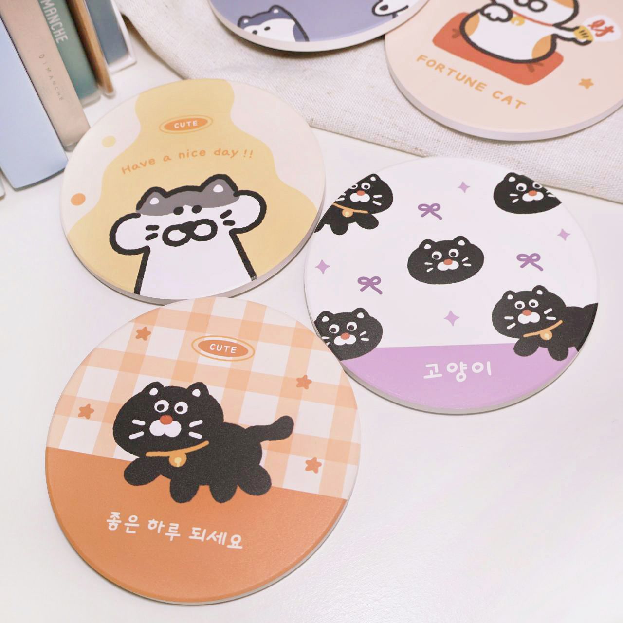 【小告事】可愛杯墊 陶瓷吸水杯墊 馬克杯墊 交換禮物