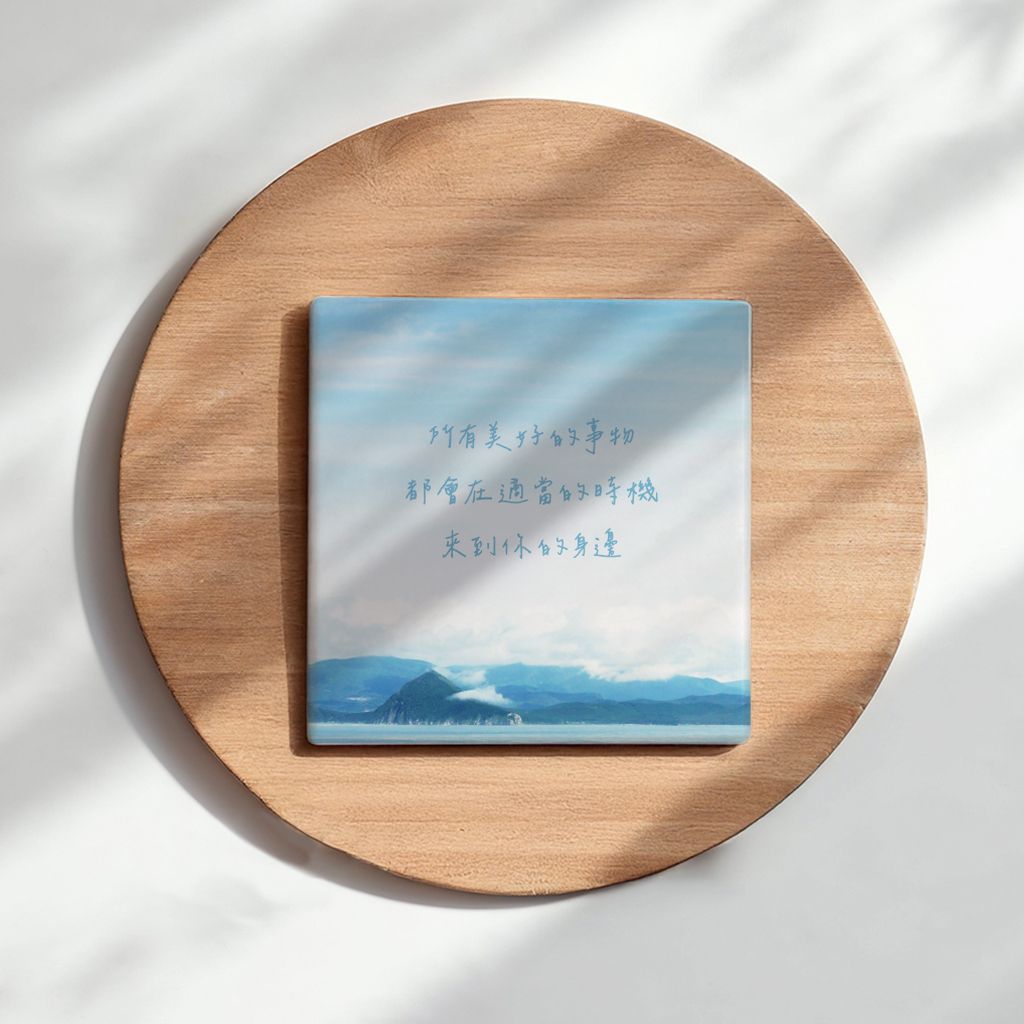 【風景方形杯墊】陶瓷吸水杯墊 質感杯墊 交換禮物 文創商品 台灣製
