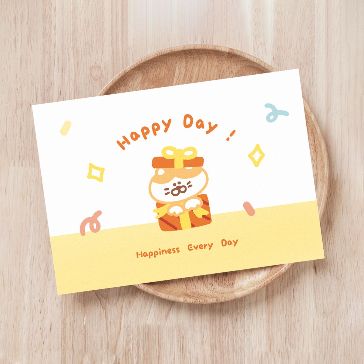 【可愛生日明信片】象牙卡 生日卡片 雙面印刷卡片 送禮 萬用卡 貓咪插圖