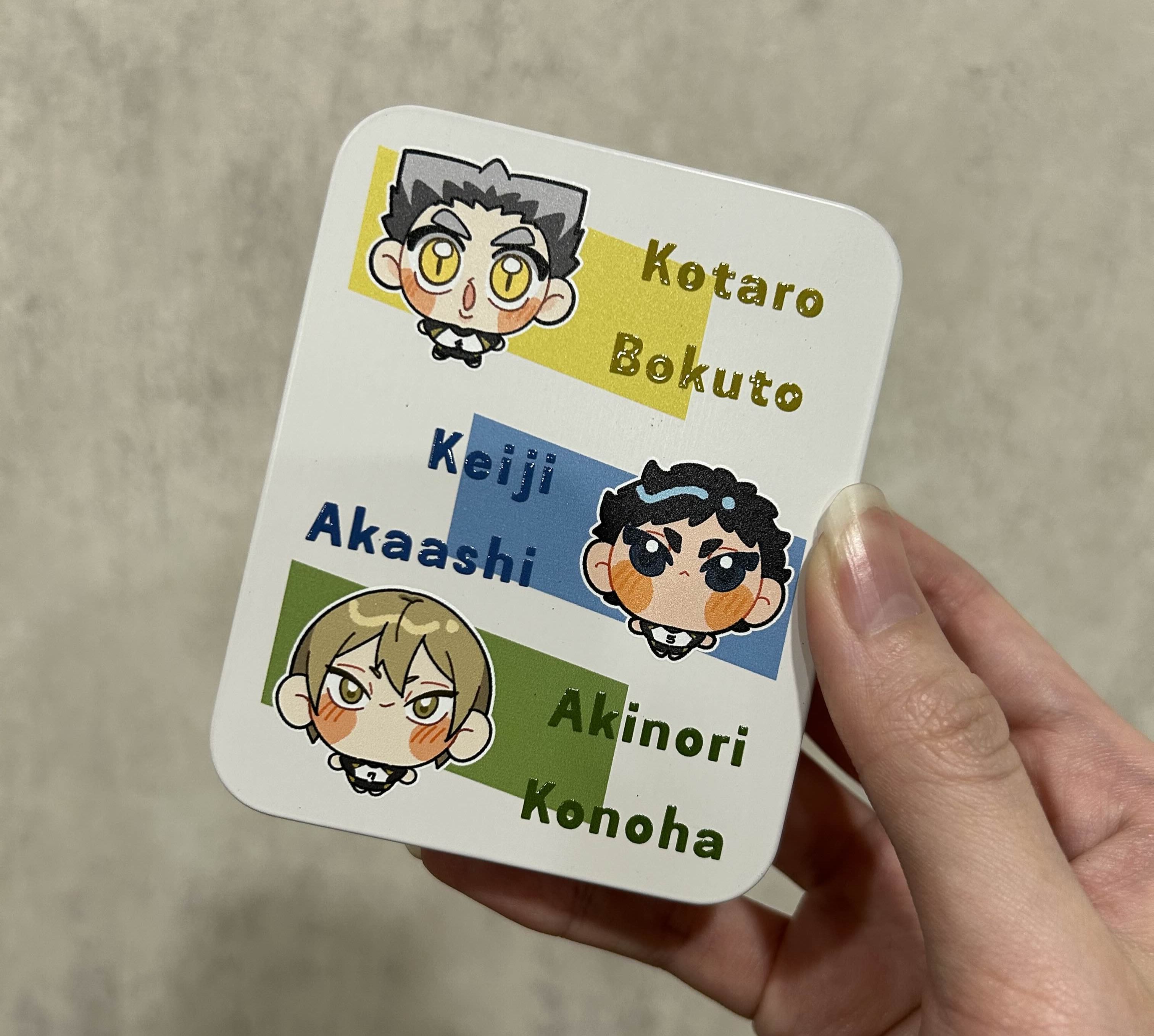 梟谷大頭白色小鐵盒