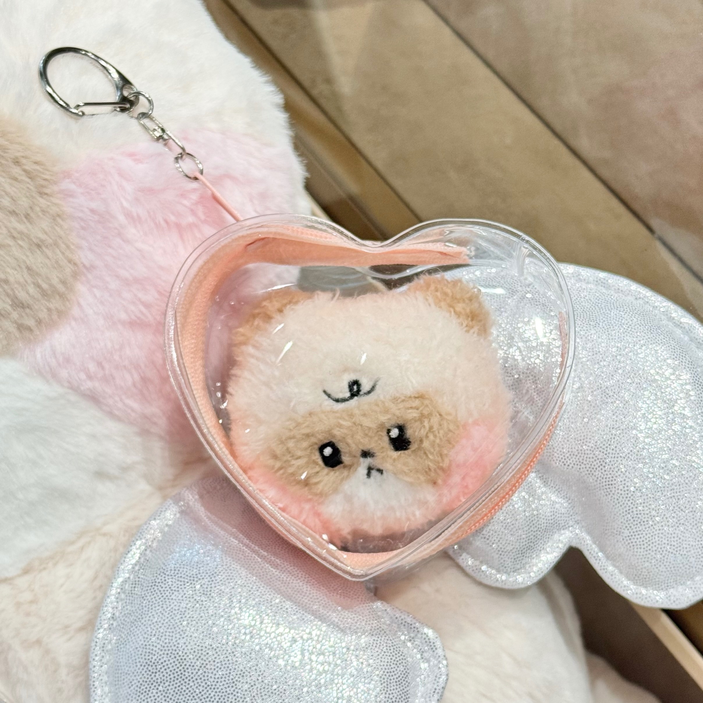 毛絨徽章 愛心娃包