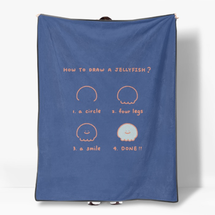 ✨新品｜那隻水母｜適合放在沙發上的毛毯