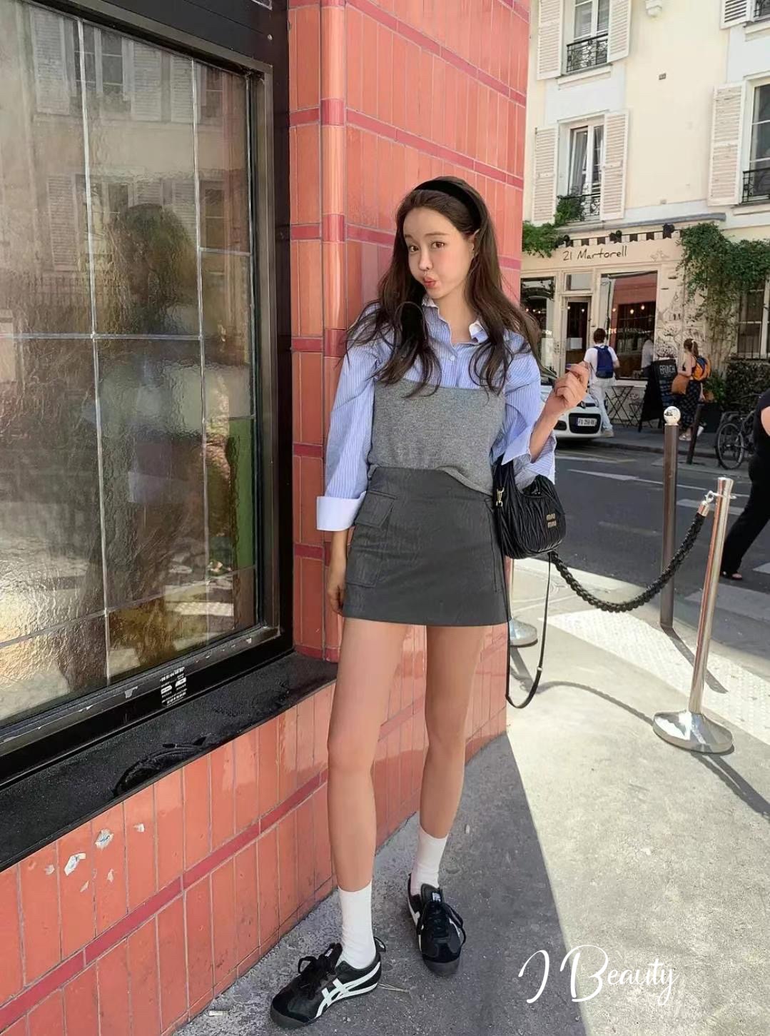 I Beauty 🇰🇷韓國東大門代購 博主款 灰色/復古紅 疊穿百搭 羊毛80％針織 吊帶背心