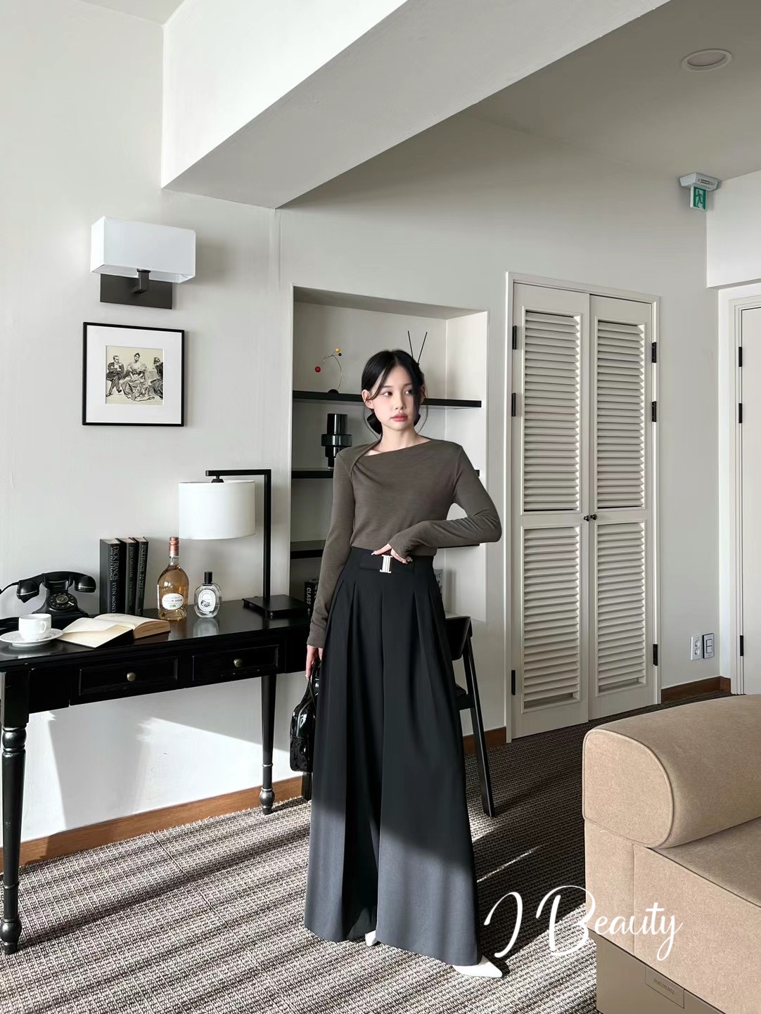 I Beauty 🇰🇷韓國東大門代購 爆款 梨形身材推薦 顯瘦 垂感 闊腿長褲