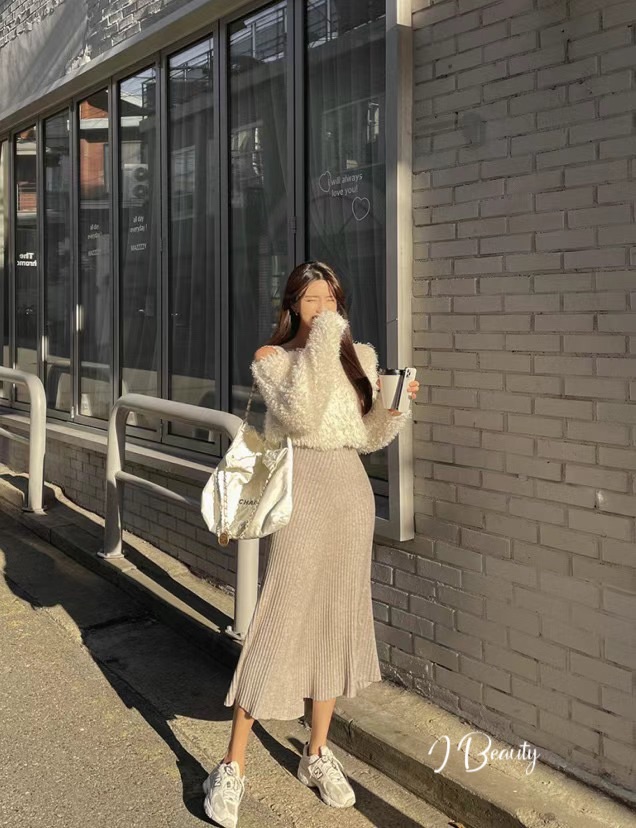 I Beauty 🇰🇷韓國東大門代購 法式 收腰 吊帶針織長款包臀 連身裙