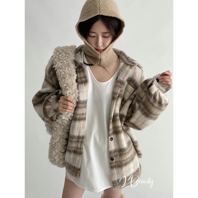 I Beauty 🇰🇷韓國東大門代購 日常時髦穿搭～ 翻領 經典格紋 外套