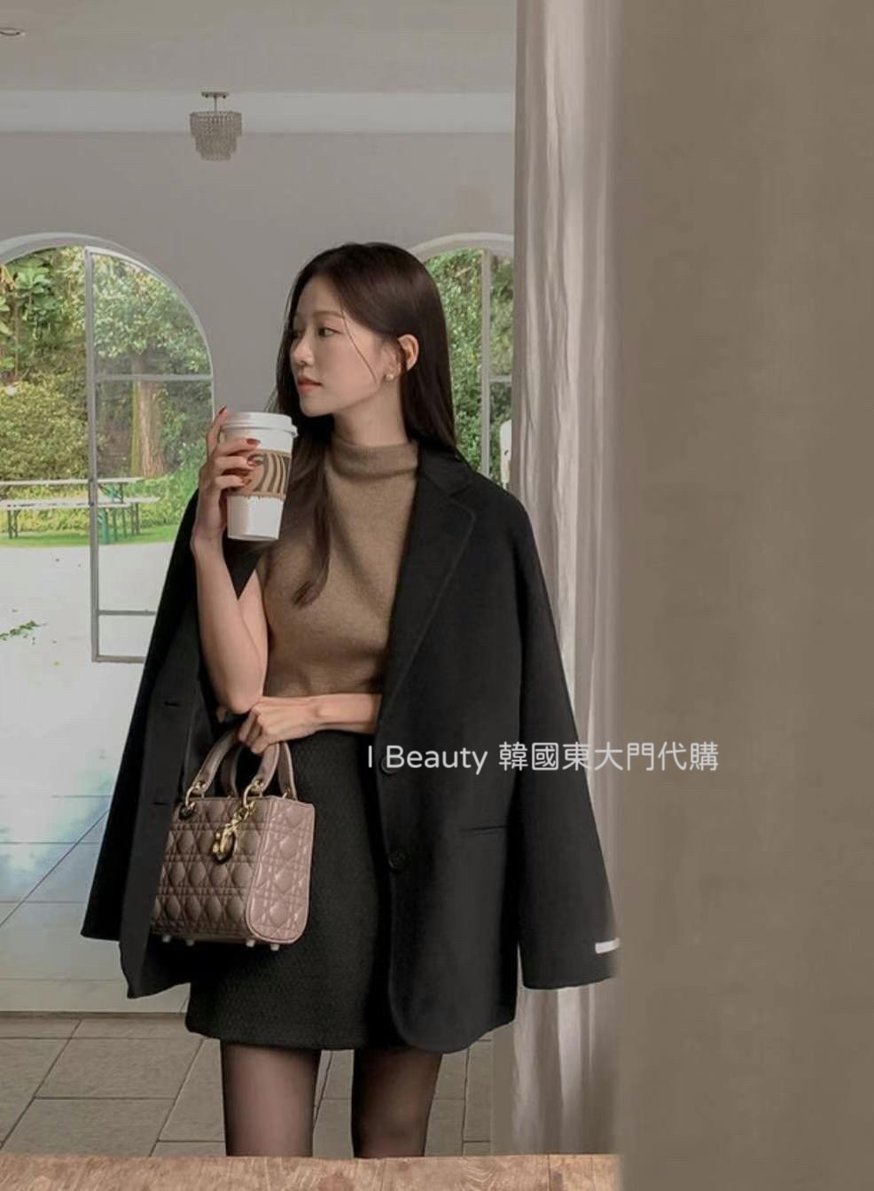 I Beauty 鬆弛而有型 羊毛 氣質 半高領 無袖上衣