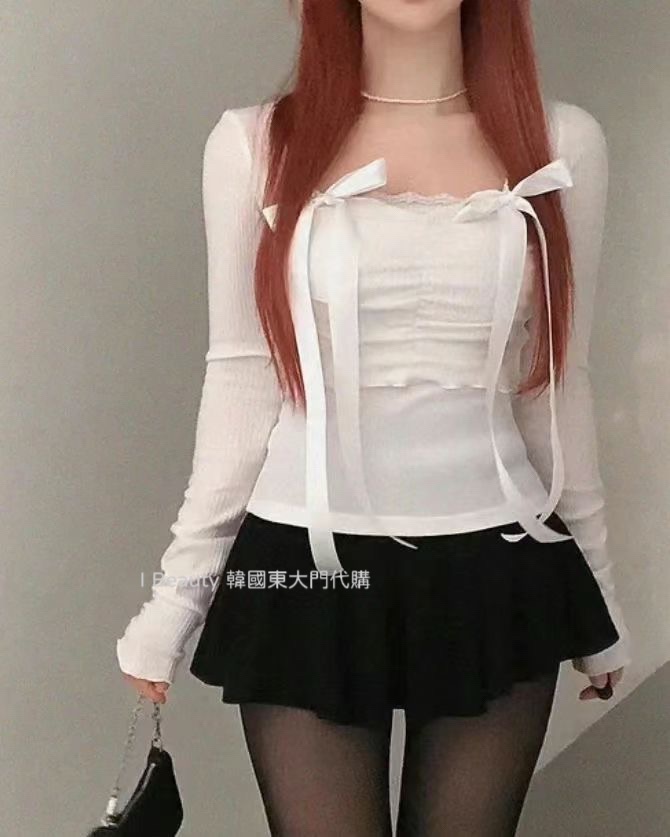 芭比公主 蝴蝶結 假兩件上衣