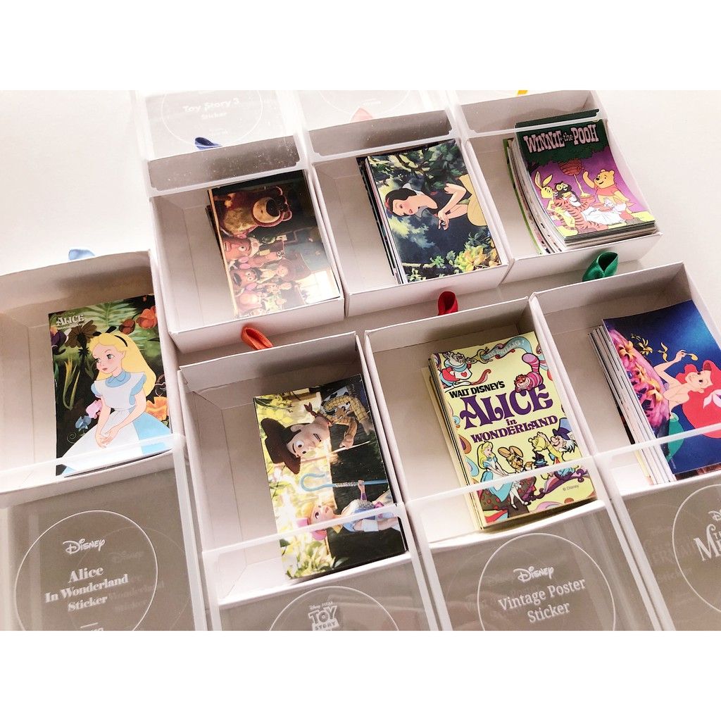 ［韓國文創-現貨］🔥 XD01 10x10 迪士尼 小卡貼紙 維尼 愛麗絲 玩具總動員 貼紙 小貼紙 裝飾貼紙 收藏貼