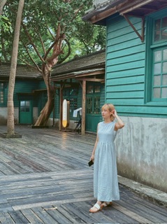 軟萌格子洋裝👗