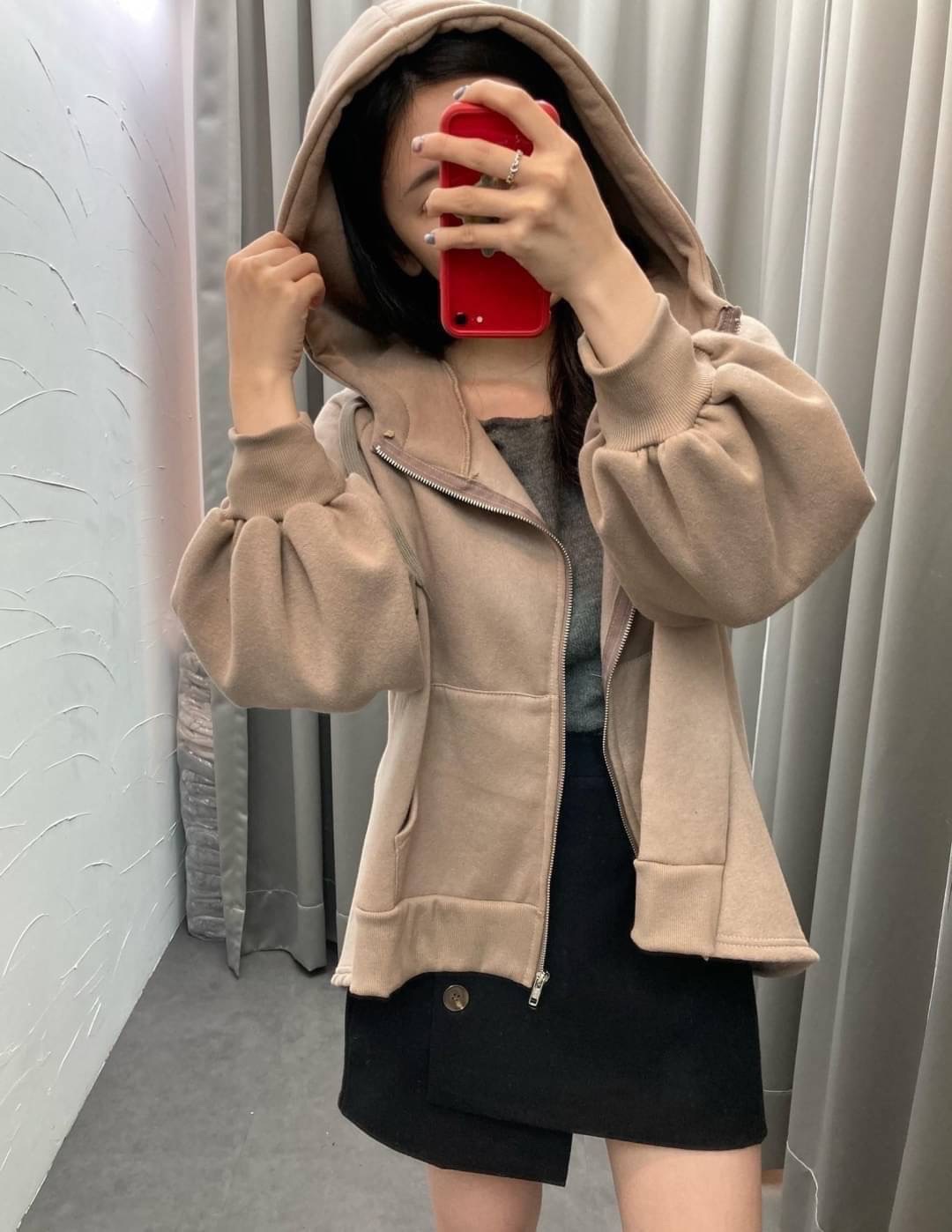 新品-棉質壓褶外套