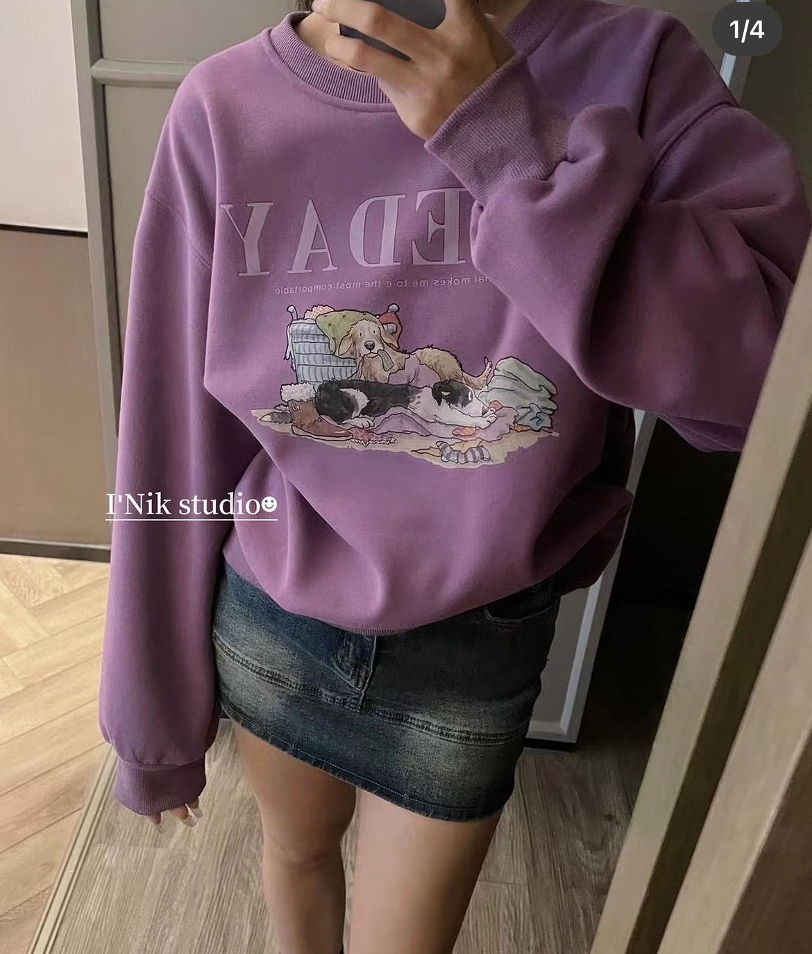 新品-狗狗加絨大學T