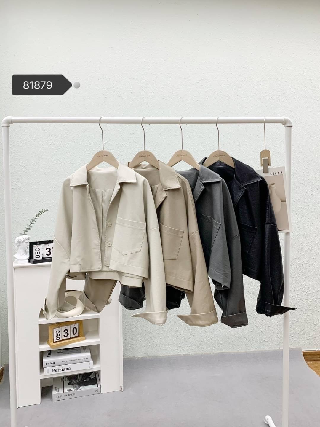 特價-短版襯衫皮外套