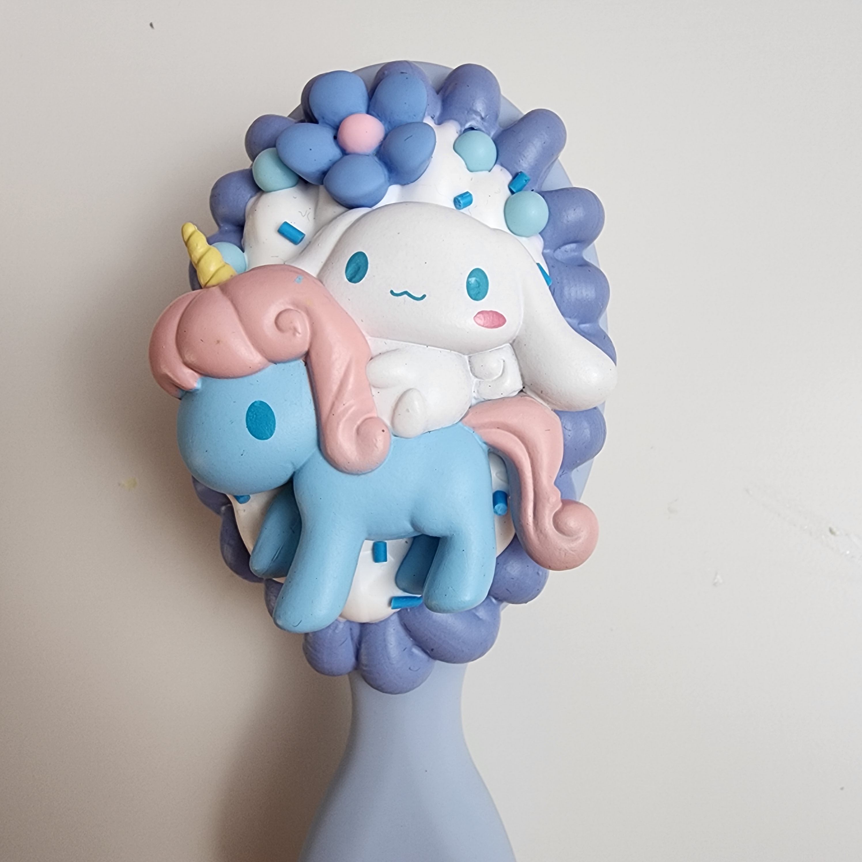 手作奶油膠大耳狗梳子