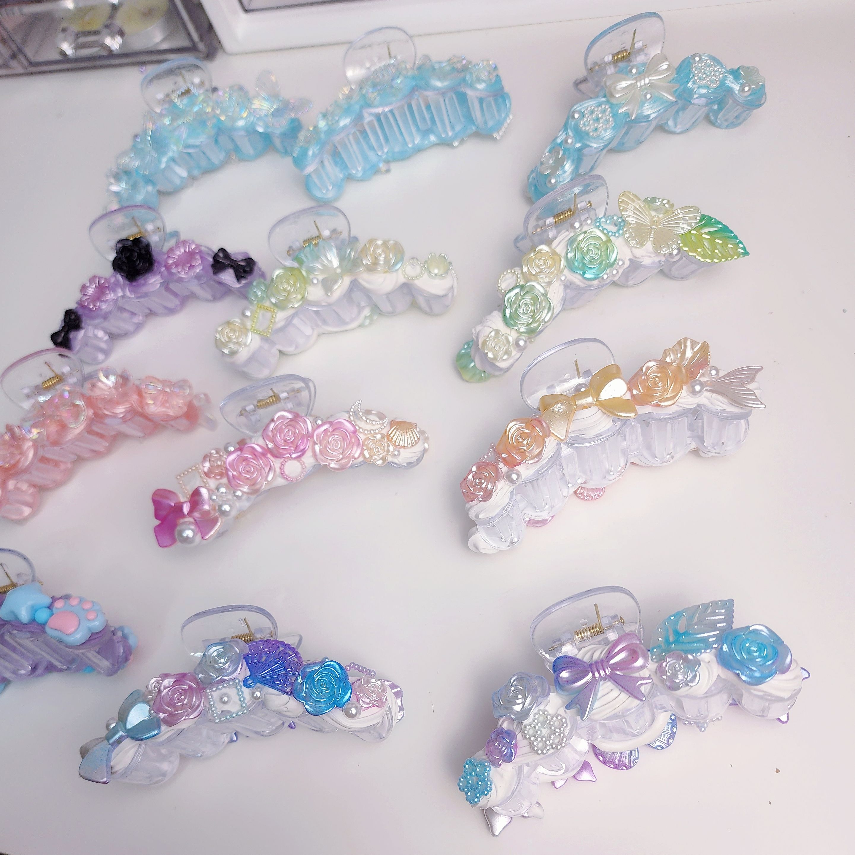 訂製款奶油膠鯊魚夾