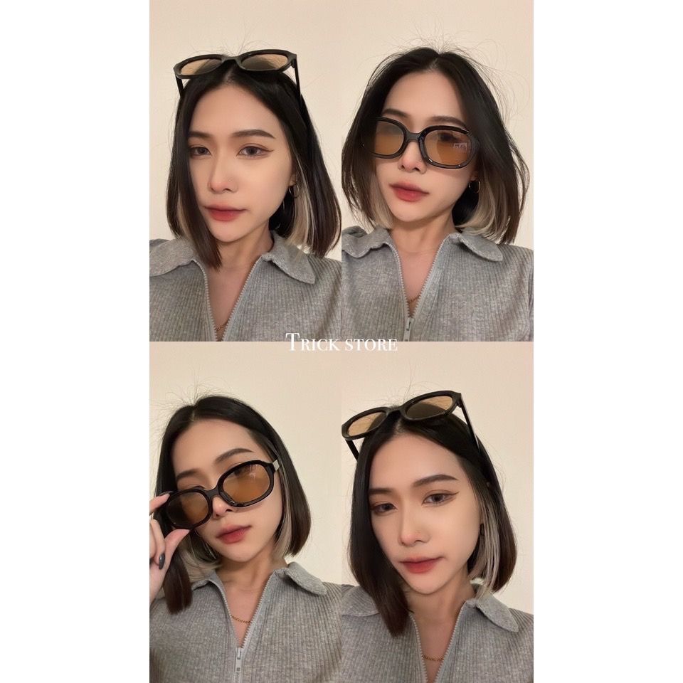 茶色黑框小臉墨鏡