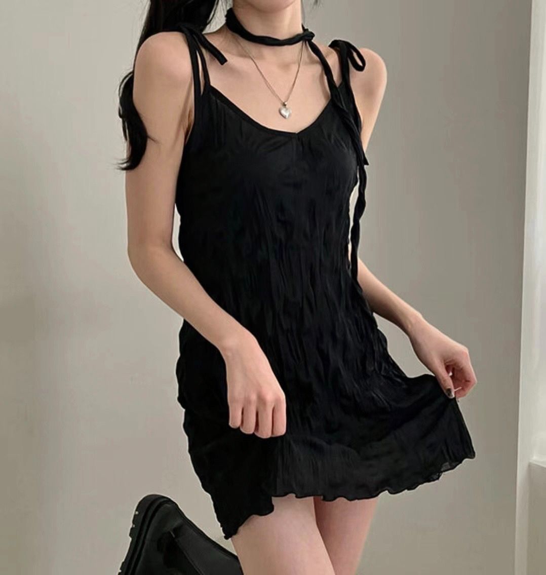 正韓🇰🇷典雅仙仙皺皺小領巾短洋 🫧高級感十足