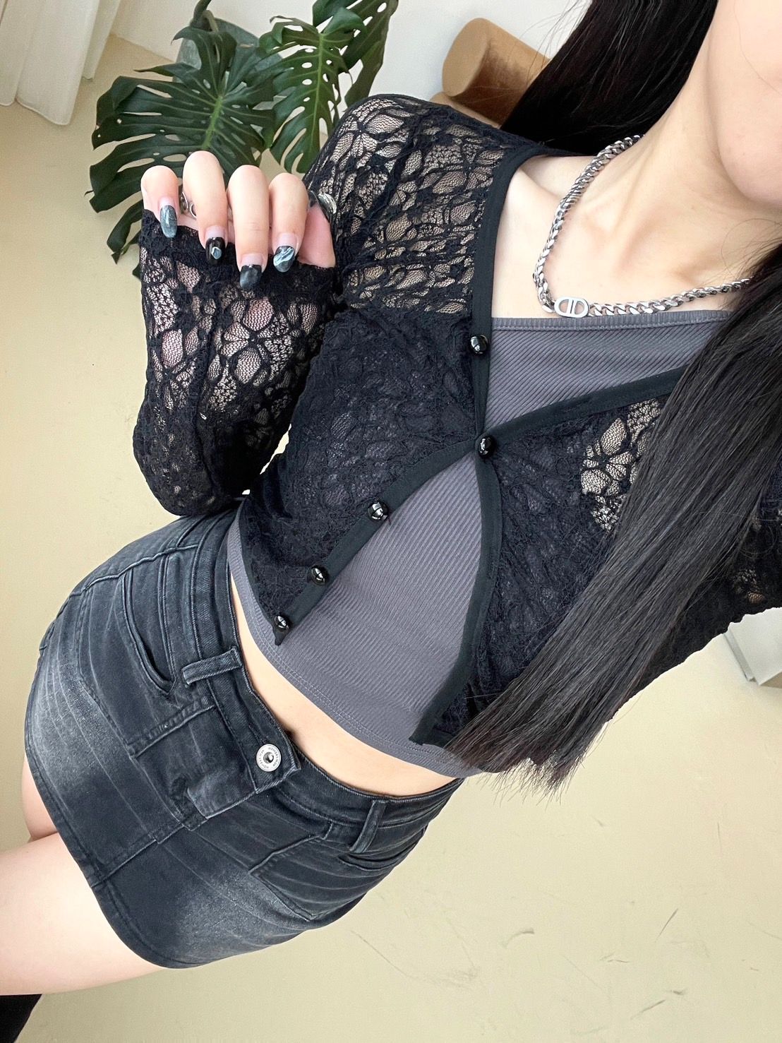 純欲教主🪞浪漫蕾絲透膚小罩衫（不刺皮膚