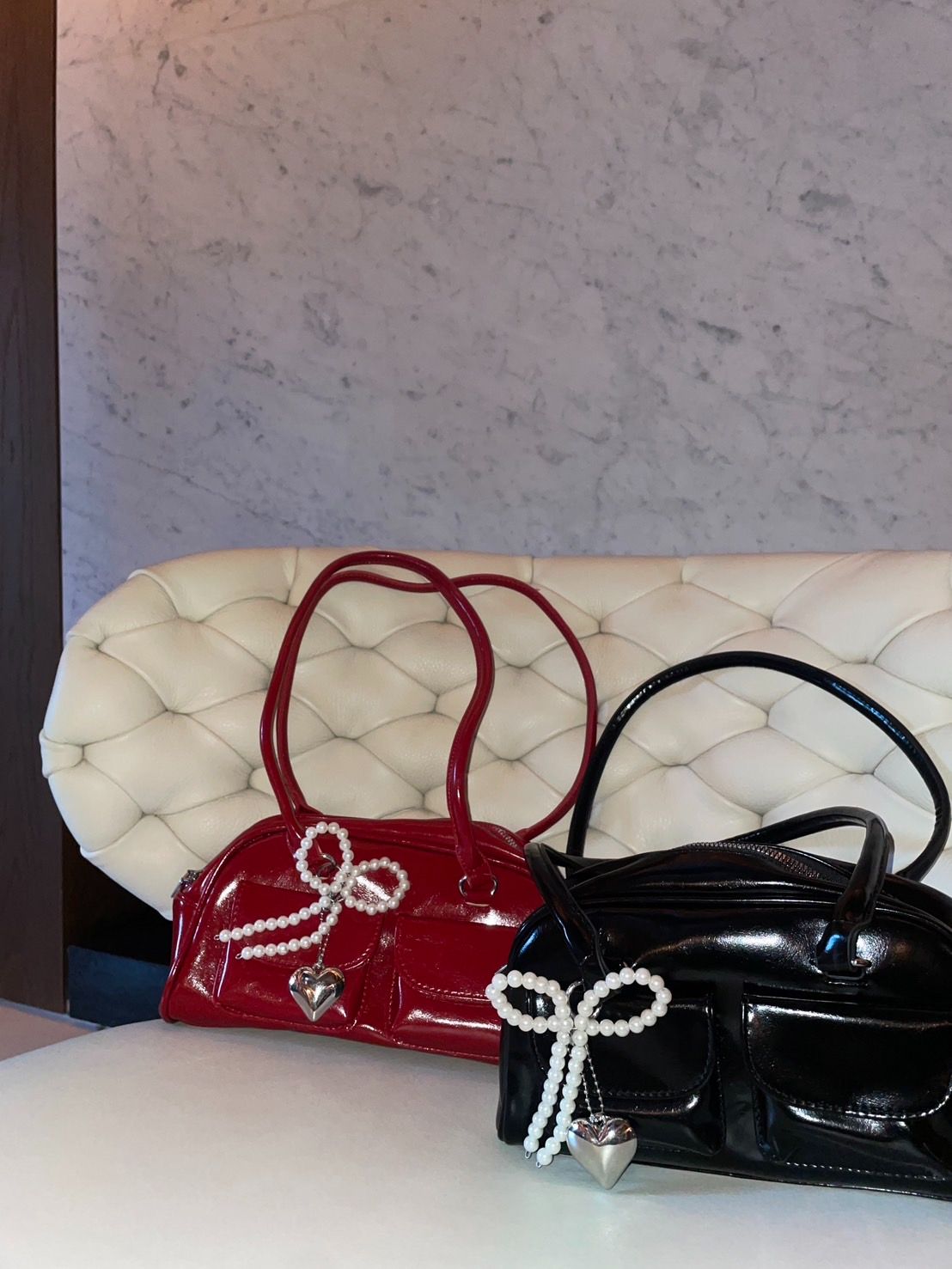 俏皮少女來襲.⋆౨ৎ˚⟡˖  ༘雙口袋大容量保齡球包（買就送珍珠蝴蝶結愛心掛飾！超商限制🚫一單限一顆