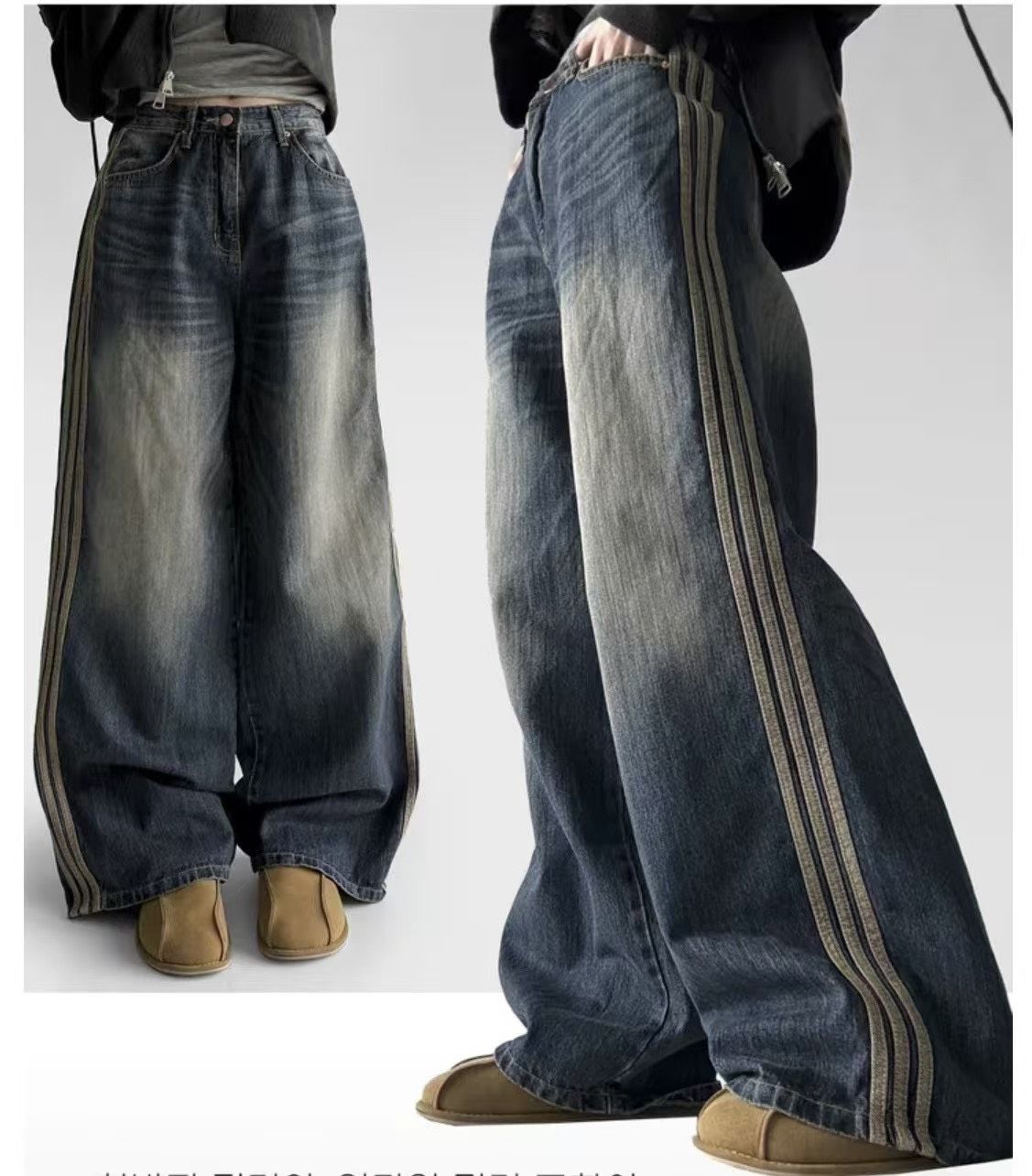 Made in Korea🇰🇷牛仔褲專賣家爆款Best三線街頭復古高腰牛仔褲（版型正常拿