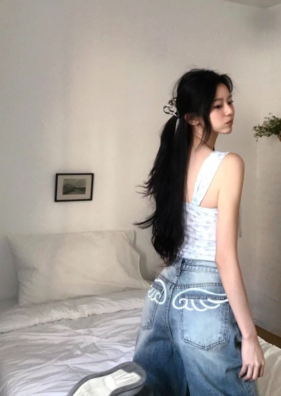 Made in Korea🇰🇷牛仔褲專賣檔口Angel Denim逃跑天使 翅膀高腰牛仔褲🪽