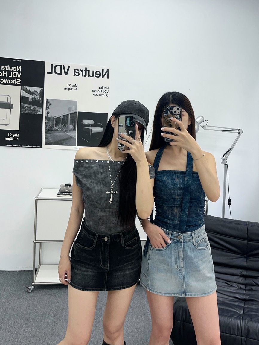 Babymonster同款‼️梨型女孩必收 正面內縮自帶修容效果 超瘦假胯寬高腰A字包臀裙（內襯安全褲