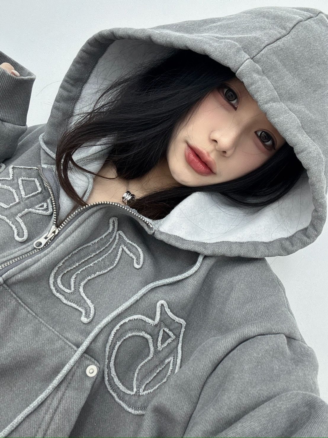 Made in Korea🇰🇷必買 韓國最新爆款！韓女日常Grey Whisper Hoodie🌫️整件內刷毛