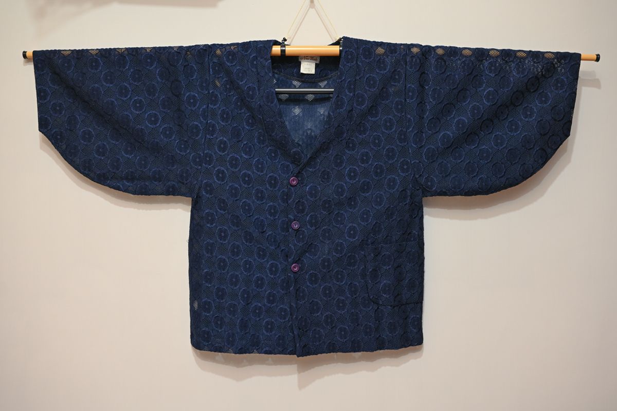 09-藏青花朵蕾絲 夏用半纏