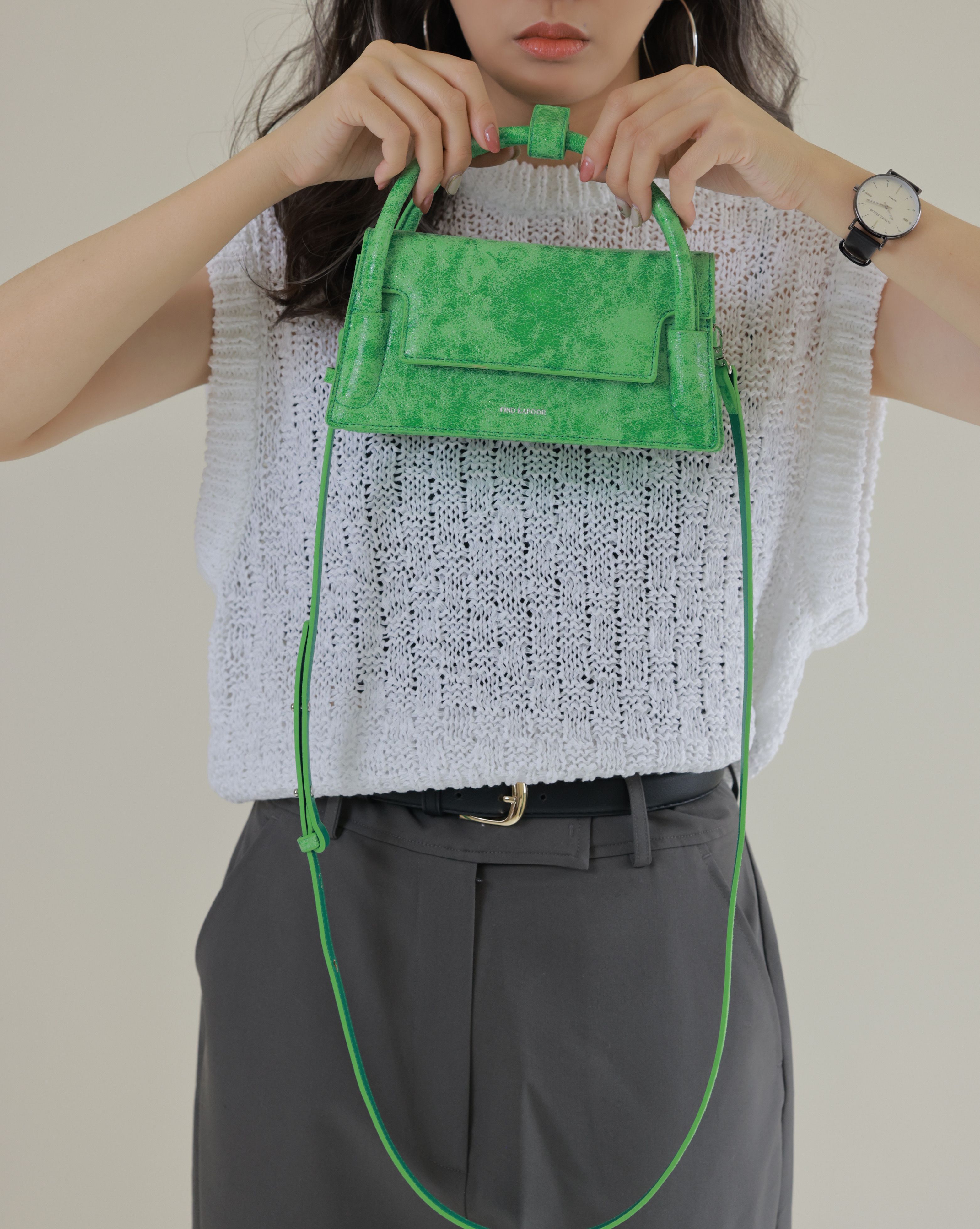 FIND KAPOOR MARTY 22 BAG - CRINKLED GREEN