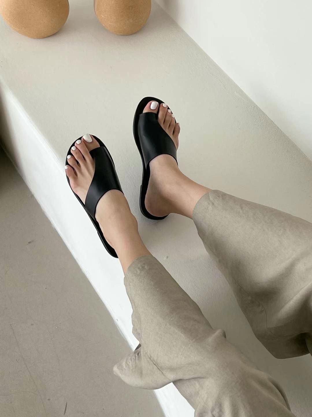 造型夏日露腳趾鞋（黑）