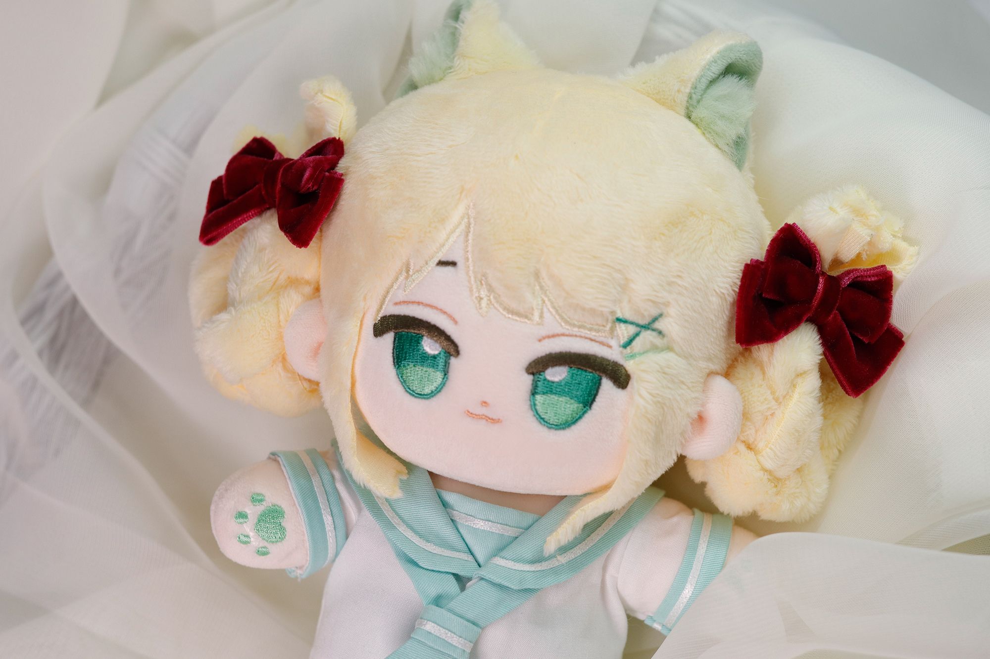 植絨緞帶髮飾-迷你蝴蝶結（雙層）