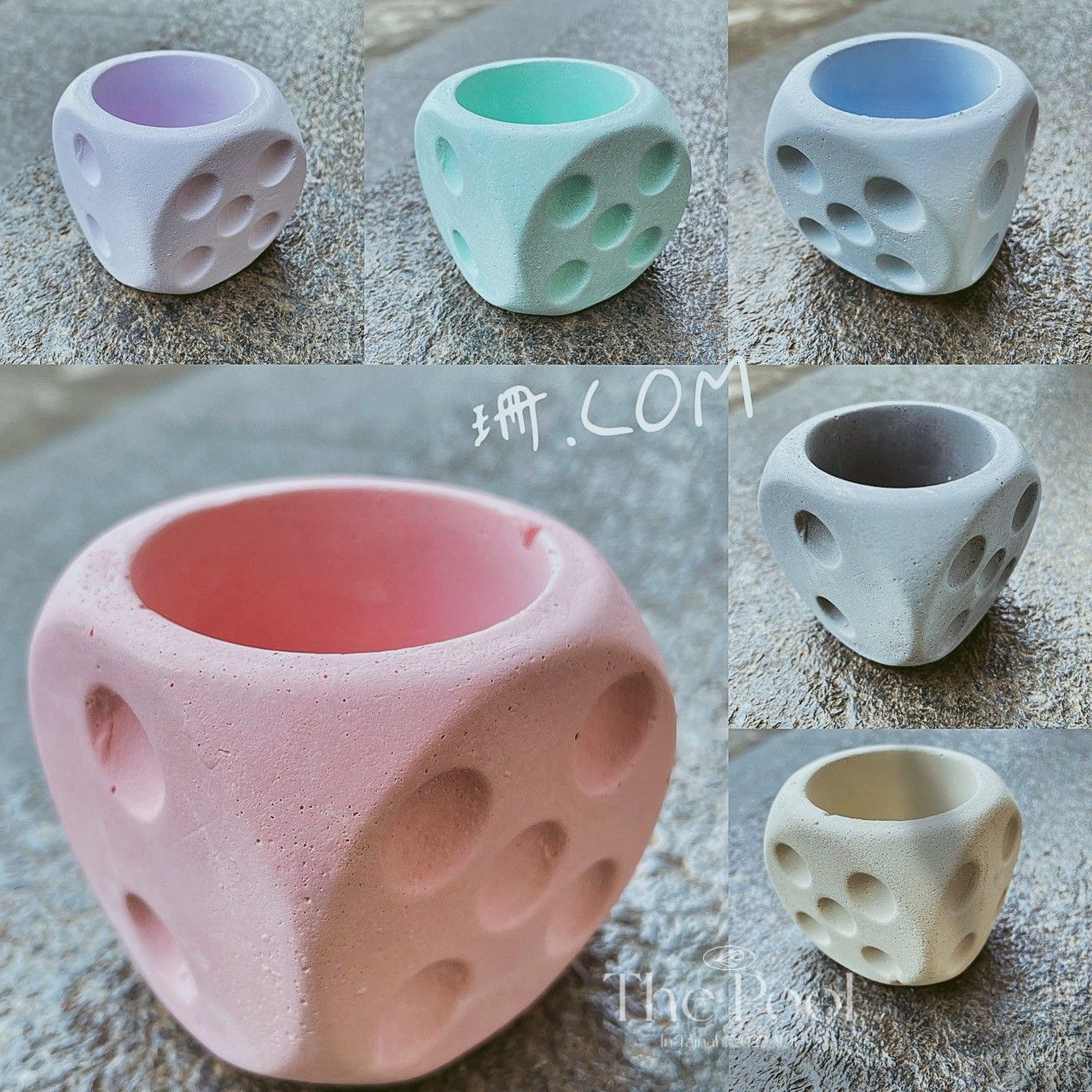 【珊.COM】質感骰子水泥盆