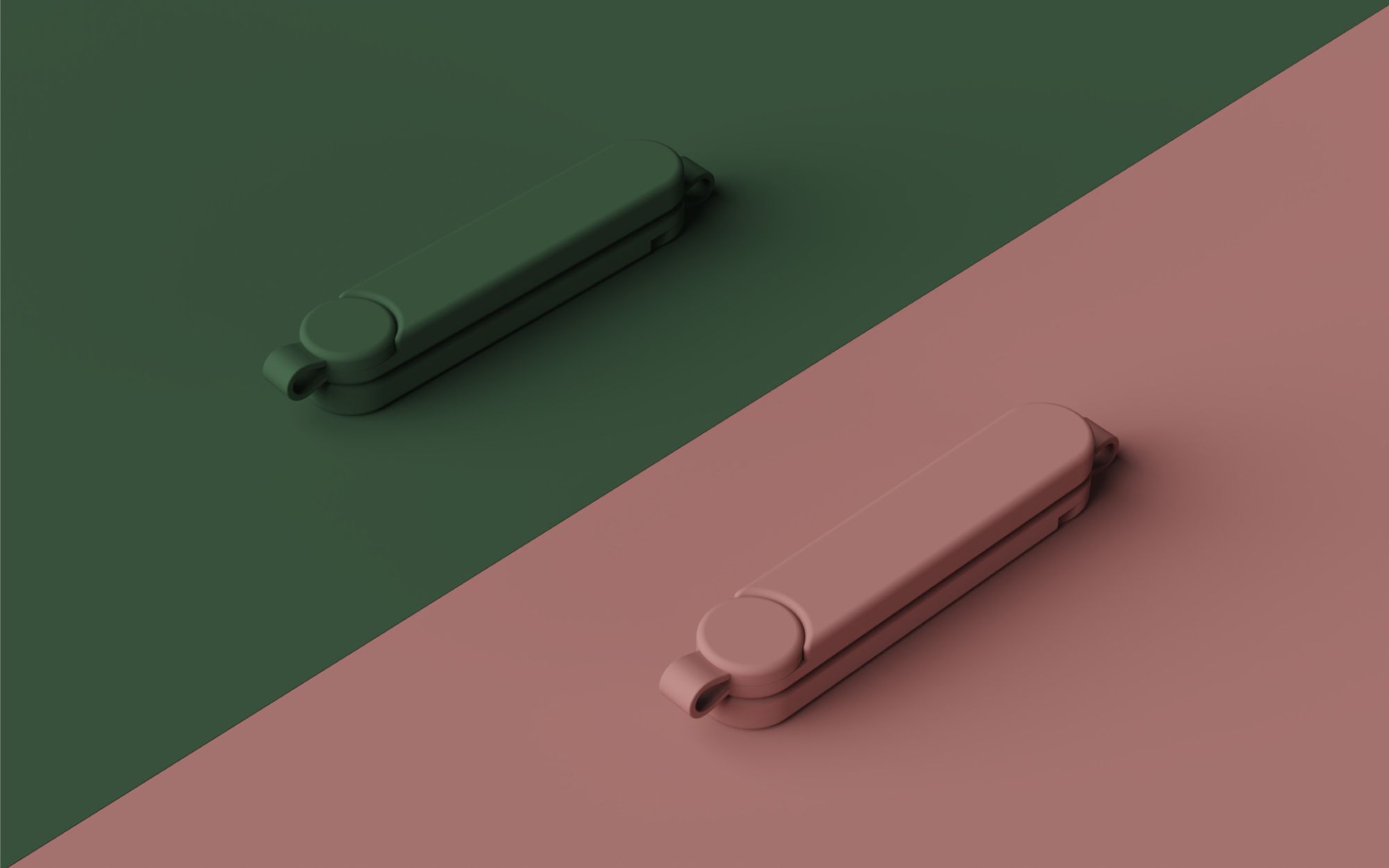 NEARNESS-口罩舒密釦 | 淡雪粉+蔓藤綠  紅綠體驗組