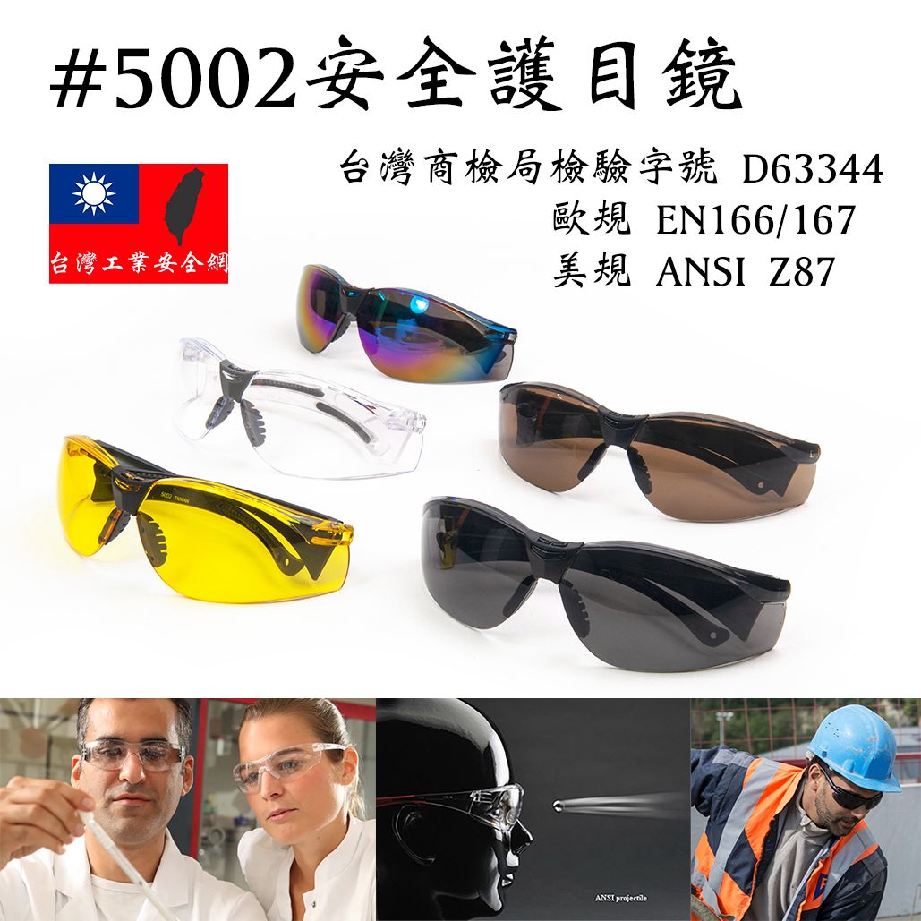 【工業安全網】5002最貼心的運動/騎車輕量PC材質防護工業安全眼鏡 護目鏡太陽眼鏡墨鏡醫療人員 抗新冠肺炎